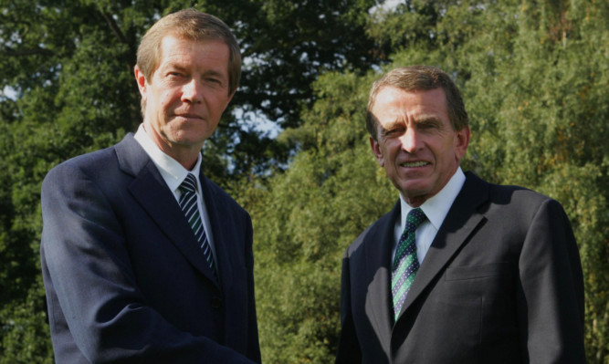 George OGrady (left) with PGA Tour commissioner Tim Finchem.