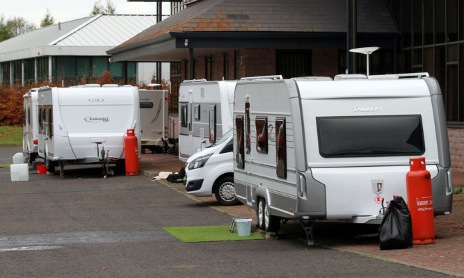 The Traveller camp photographed last week.