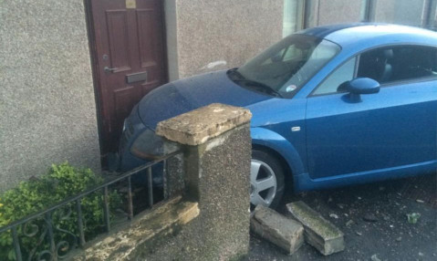 The Audi TT belonging to Lee Kenneth Buist after the crash.