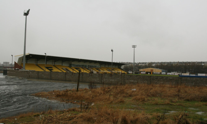 East Fife's Bayview Stadium, where plans for a plastic pitch have been put on the back burner.