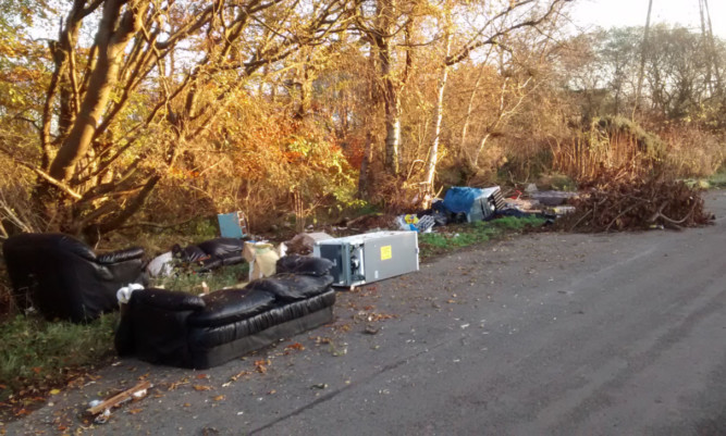 Disgraceful: some of the rubbish dumped in the Heatherywood area.