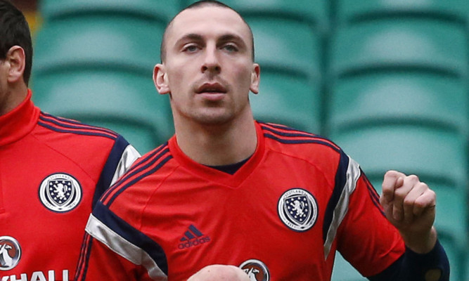 Scott Brown during a training session at Celtic Park.