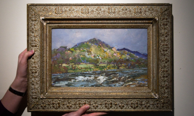Four previously unseen paintings by Charles G L Phillips are being displayed in Dundee.