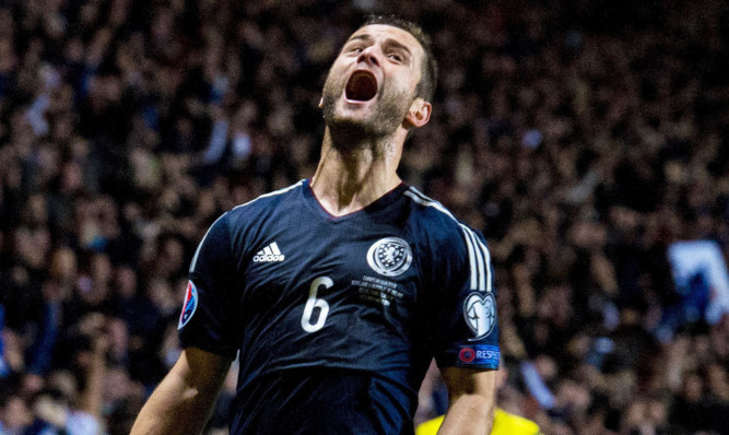 Shaun Maloney enjoys the moment every Scotland footballer dreams of.