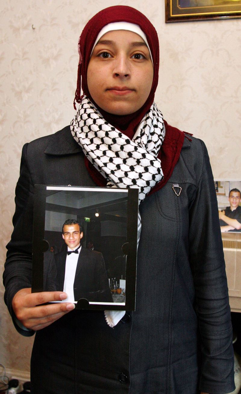 Sara El-Awaisi, awaits news of her brother Ali, the Dundee man involved in the incident involving Israeli commandos attacking a flotilla of aid ships heading to Gaza.