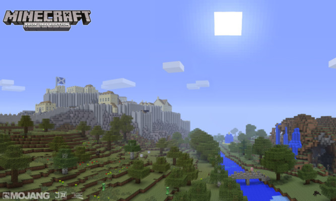A screenshot from Minecraft: Xbox 360 Edition, which has become the fastest selling title on Xbox Live Arcade.