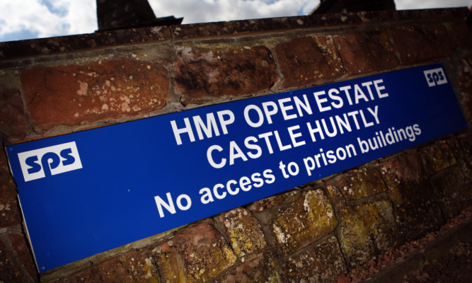 Kris Miller, Courier, 16/04/12. Picture today shows sign for HMP Castle Huntly for file.