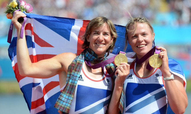 Katherine Grainger (left) and Anna Watkins celebrating gold in last year's London Olympics.