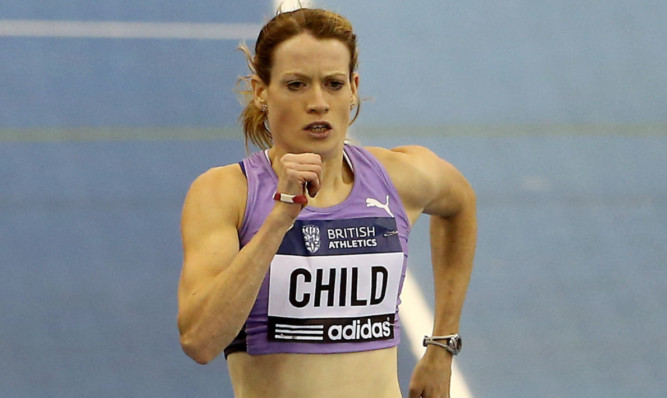 Eilidh Child on her way to clocking a new personal best in the 400m.