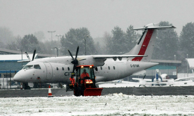Dundee Airport has also had challenging weather to cope with in recent weeks.
