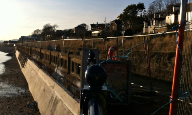 The walkway at Douglas Terrace is undergoing improvement works.