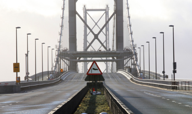 The Forth Road Bridge.