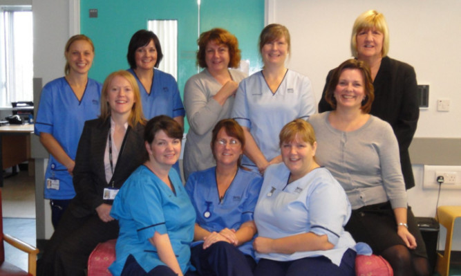 Consultant Dr Angela Wilkinson (second from left) with a group from the Fife Hospital@Home team.