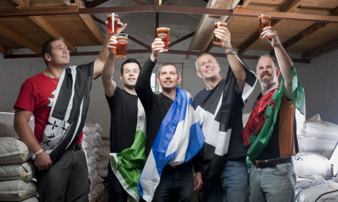 From left: Flo Vialan, Brittany; Daire Harlin, Ireland; Fergus Clark; Roger Ryman; and Buster Grant, Wales.