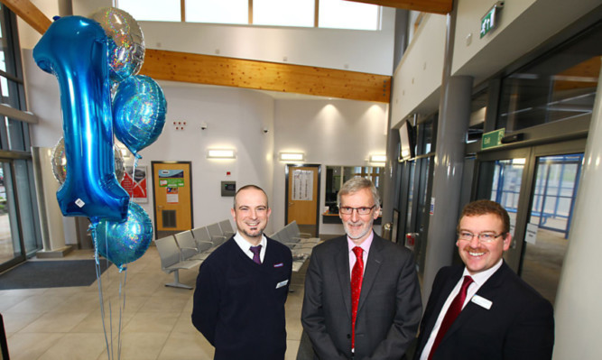 From left: Stuart Marshall (supervisor for Ferrytoll/Halbeath, Stagecoach), Angus Carmichael (service manager, Fife Council) and Andrew Jarvis at Halbeath Park and Ride.