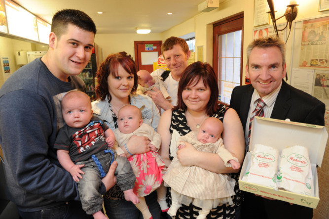 From left  Robbie Hill, Riley Hill, Michaela Strachan, Keirra Hill, Kennedy Nestorow, Andy Nestorow, Hayley Holland, Keanu Nestorow and Stuart Devine, operating manager with the shop.