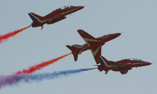 The Red Arrows over RAF Leuchars last September.