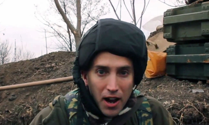 Former Perth High School pupil Graham Phillips pictured in his last online report from Ukraine.