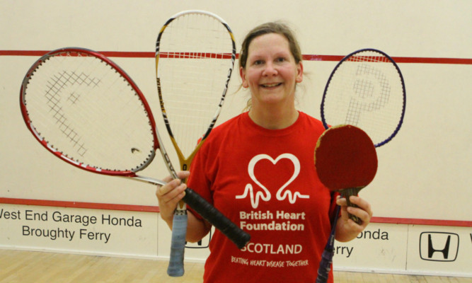 Jennifer McArtney hopes to raise hundreds of pounds for the British Heart Foundation through her 12 hour racket marathon.