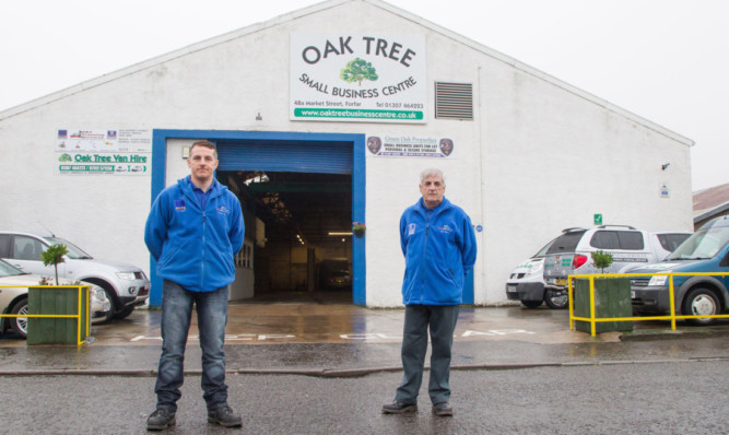 Developers Jason and Jim Baird at the former Ross and Bonnyman building in Forfar.