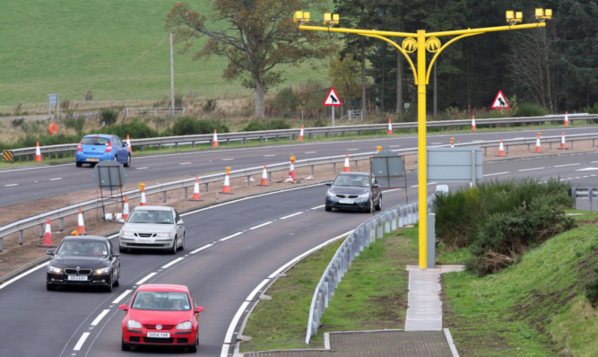 Average speed cameras on the A9 northbound by Auchterarder.