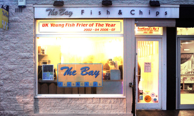 Kris Miller, Courier, 25/01/13. Picture today shows Stuart Adams of The Bay Fish and Chips, Stonehaven which won Bets Independant Fish and Chip shop in the UK award last night.