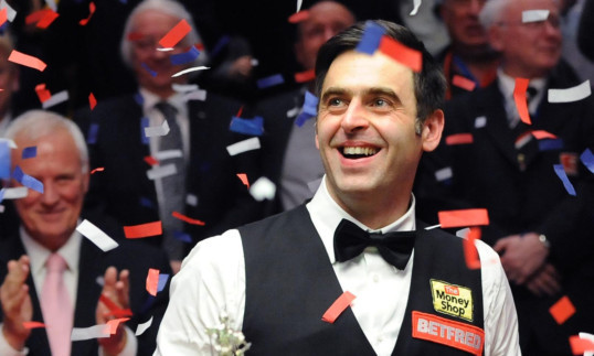 Ronnie O'Sullivan celebrating his world title victory in 2012.