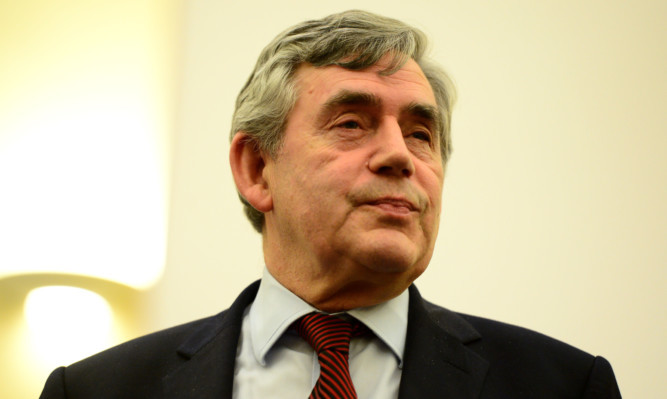 Gordon Brown speaks during a press conference announce he is standing down as an MP at The Kirkcaldy Old Kirk Trust.