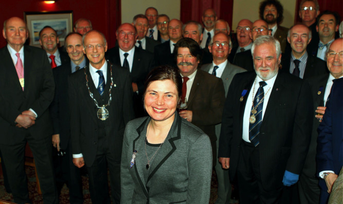 Dr Foggie with members of the trade at the Royal Tay Yacht Club.