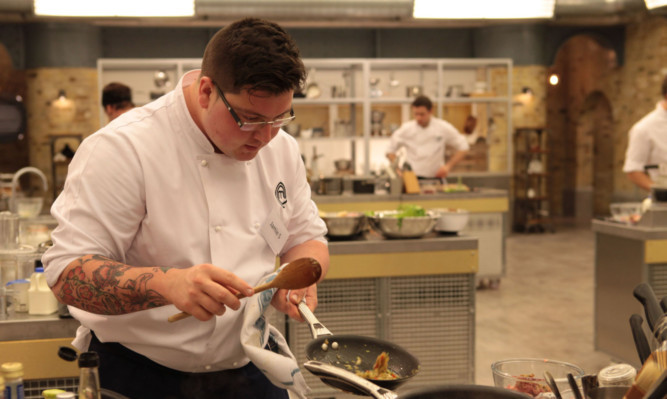 Jamie Scott at work in the Masterchef kitchen