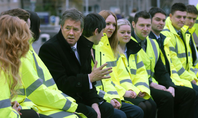 Keith Brown talks to graduates and apprentice contributors to the A9 dualling project.
