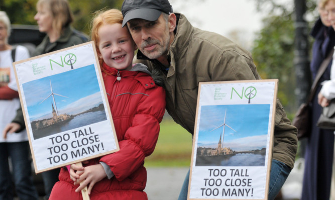 Rachel Provan and her grandfather Neil Muir were among the hundreds of marchers who took to the streets in Perth in October to protest at the proliferation of windfarms in Scotland.