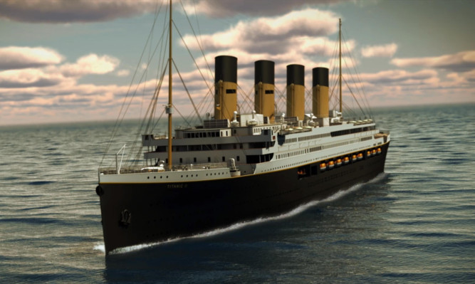 An artist's impression of the planned Titanic II cruising at sea.