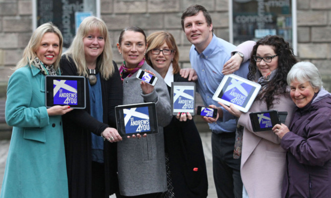 From left: Julie Lewis, of the Adamson; Jude Innes, J&G Innes; Louise Fraser, Fraser Gallery; Linda Anne Beaulier, Castlemount B&B; Rick East, Ryman; Jenny Morrison, Top Drawer and Flora Selwyn, of St Andrews in Focus.