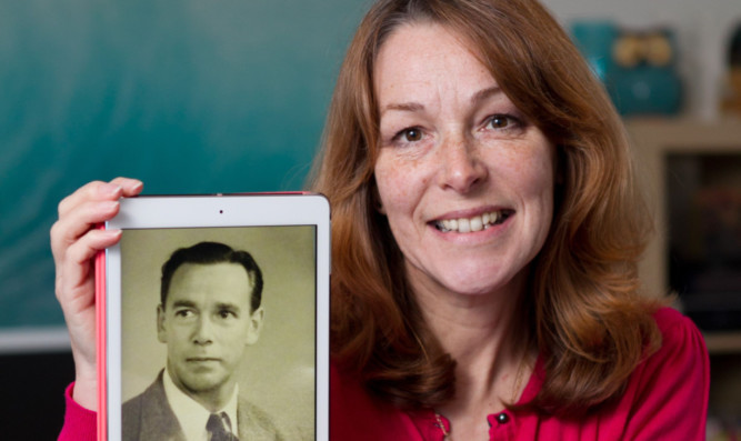 Jane with a picture of her dad.