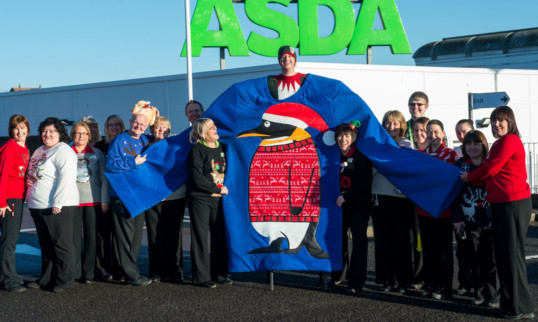 Staff with their Christmas creation.