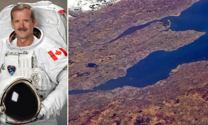 Commander Hadfield and his photo of Tayside and Fife.