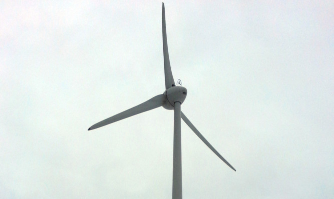 Kris Miller, 20/01/13. Picture today shows a wind turbine on Scotston Hill.