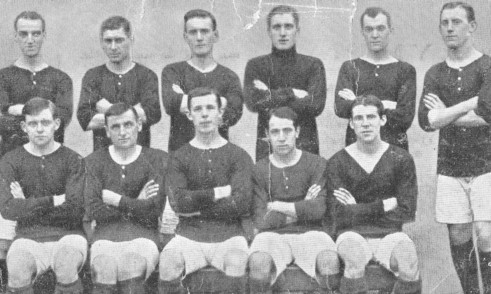 Jack Peters, second from right in the back row, enjoyed a successful couple of seasons with Arbroath prior to the war.