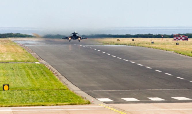 The Typhoons landed at RAF Leuchars just weeks after the last aircraft departed the base ahead of the handover to the army.