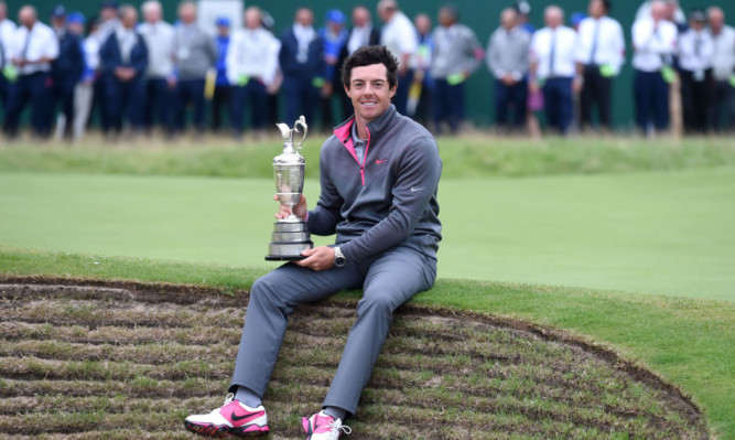 Rory McIlroy with the Claret Jug at Hoylake in July.