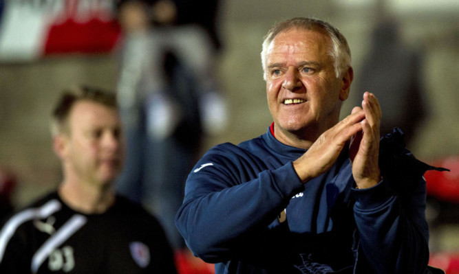 Departing Dunfermline boss Jim Jefferies in happier times at East End Park.