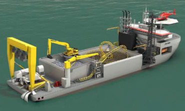 A graphic of a cable-laying vessel.
