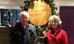 Ewans parents Jim and Carol McGregor at the Glenturret Distillery.