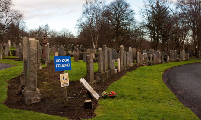 The incident at Dunfermline Cemetery has upset the family.