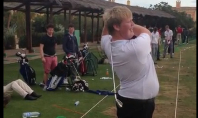 Donald Swinley has become an online hit with his impression of Colin Montgomerie