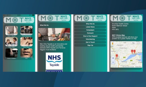 Screenshots of the Men Only Tayside app