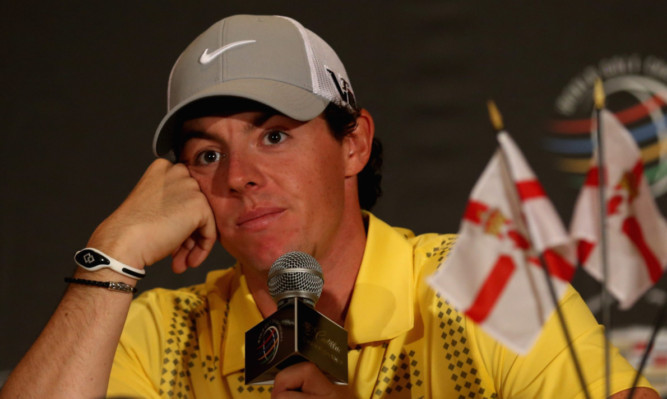 Rory McIlroy faces the media at the WGC Cadillac Championship in Miami.