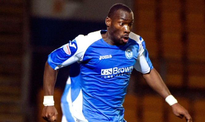 Gregory Tade in action for St Johnstone.