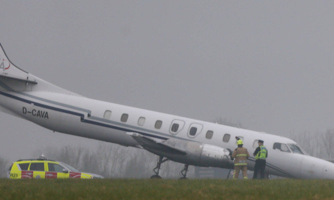 The stricken plane at Dublin this morning.